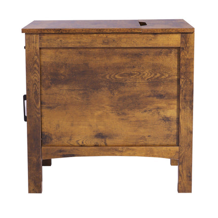 Farmhouse End Table with USB, Outlets, Drawer, Cabinet