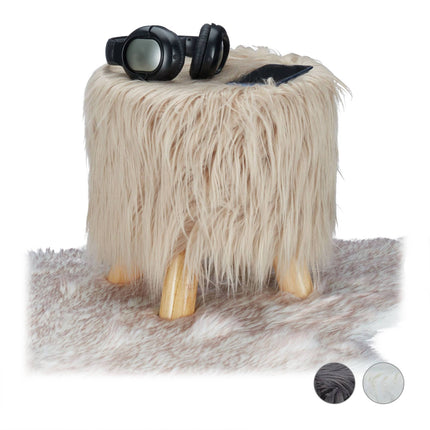 Hocker aus Kunstpelz