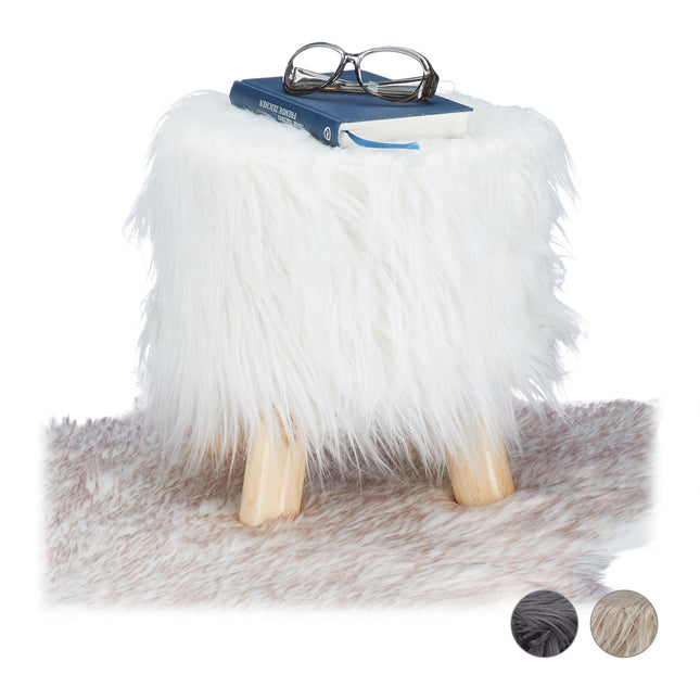 Faux Fur Footstool
