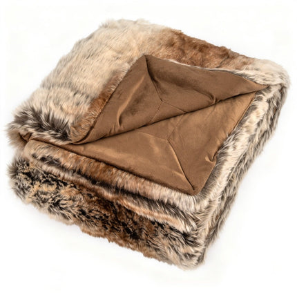 Faux Fur Throw Blanket, Soft Plush, 153 x 203 cm