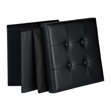 Sitzhocker aus Kunstleder mit Stauraum, klappbar