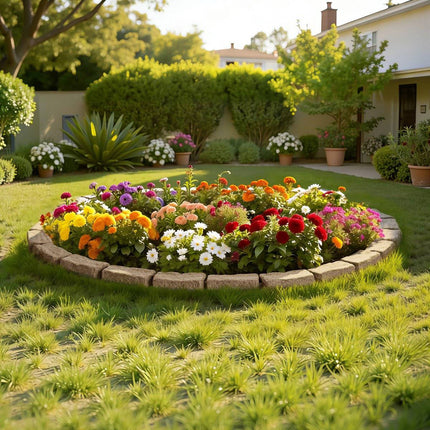 Faux Stone Landscape Edging, 46.4 In, Beige, 4-Pack