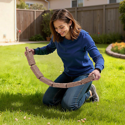 Faux Stone Landscape Edging, Flexible, Spikes, Brown, 4-Pack