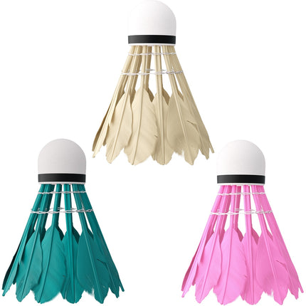 Feather Shuttlecocks, Multicolor, 6 Pack
