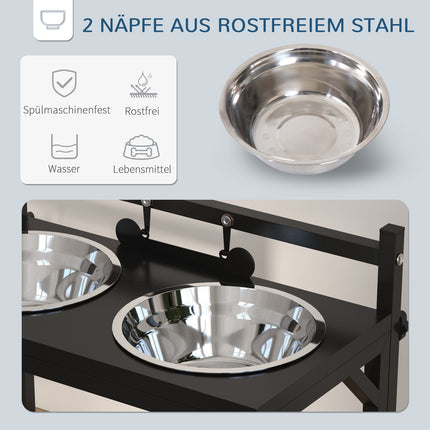 Adjustable stainless steel dog bowl - bone shape, 0.9L