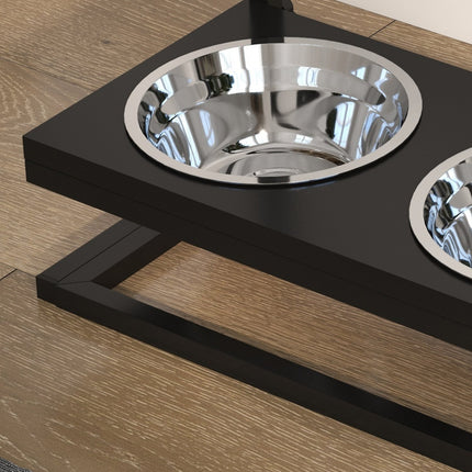 Adjustable stainless steel dog bowl - bone shape, 0.9L