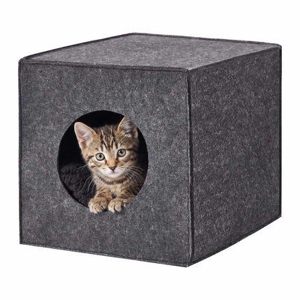 Filz-Katzenhöhlen-Würfel, faltbarer Regaleinsatz mit Kissen