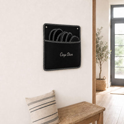 Felt Guest Slippers Set, 6 Pairs, Black, Non-Slip, Unisex