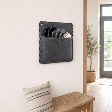 Felt Guest Slippers Set, 6 Pairs with Storage Bag