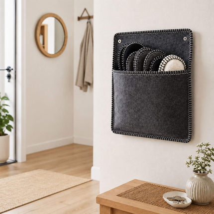 Felt Guest Slippers Set, 6 Pairs with Storage Bag