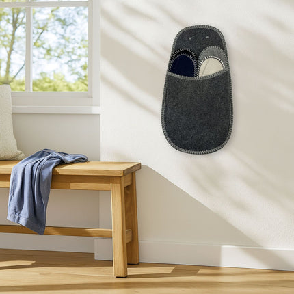 Felt Guest Slippers Set, Non-Slip, 6 Pairs with Bag