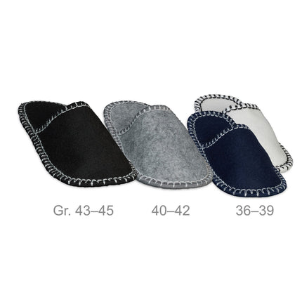 Felt Guest Slippers Set, Non-Slip, 6 Pairs with Bag