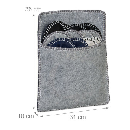 Filz-Gästepantoffel-Set mit Tasche, rutschfeste Sohlen