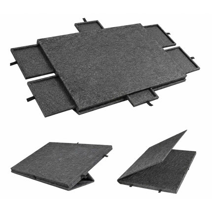 Felt Puzzle Board with 6 Drawers, Dark Gray