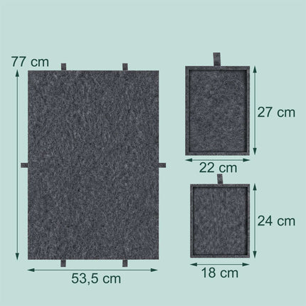 Felt Puzzle Board with 6 Drawers, Dark Gray