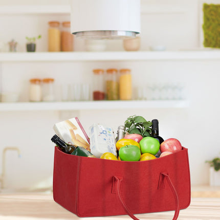 Felt basket with handle