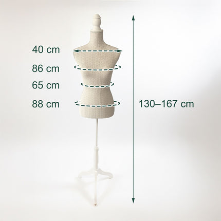 Female Dress Form 36/38, Adjustable Lace Cover