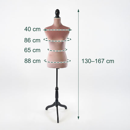 Dámská krejčovská panna, samet, nastavitelná 36/38