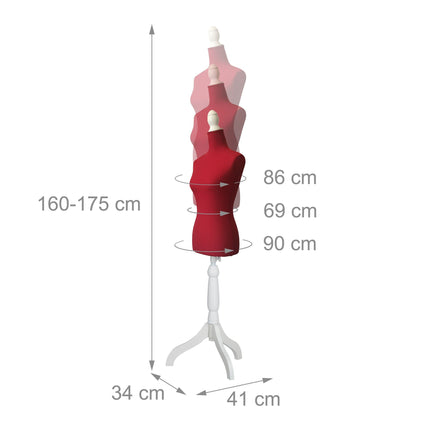 Schneiderpuppe weiblich 36/38, höhenverstellbarer Ständer