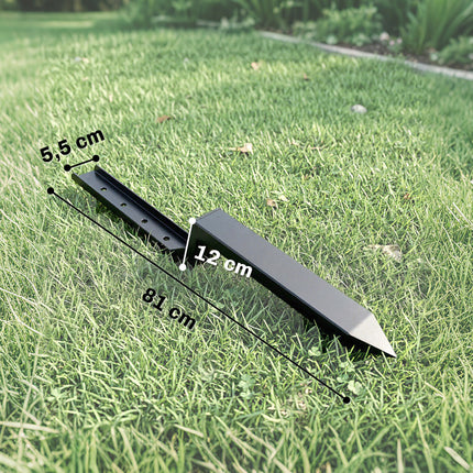 Fence Post Repair Kit, 2-Pack with Drill and Screws, Black