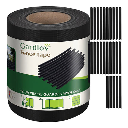 Fencing tape 19cmx35m 450g/m2 black 23698