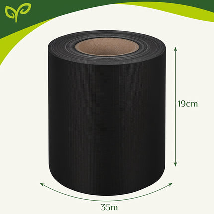 Fencing tape 19cmx35m 450g/m2 black 23698
