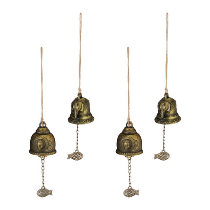 Feng Shui Wind Chimes, 4x Set with Bells