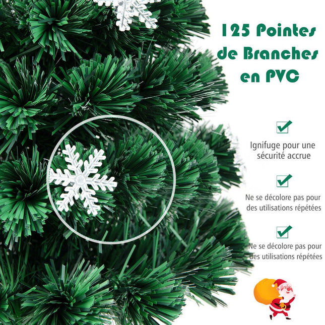 Optický vánoční stromek 120cm, LED světla, sněhové vločky