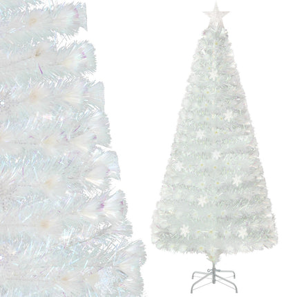 Glasfaser Weihnachtsbaum 180cm, LED Schneeflocken, Stern