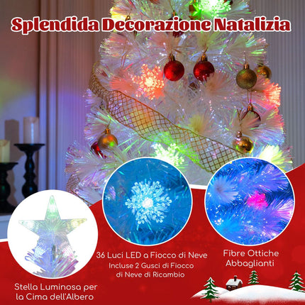 Glasfaser Weihnachtsbaum 180cm, LED Schneeflocken, Stern