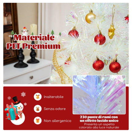 Glasfaser Weihnachtsbaum 180cm, LED Schneeflocken, Stern