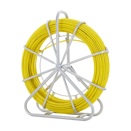 Fiberglass Fish Tape 150 m, 8 mm, Steel Reel, 3 Heads