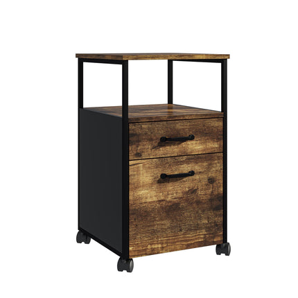 File Cabinet with 2 Drawers, Mobile, A4/Letter Size