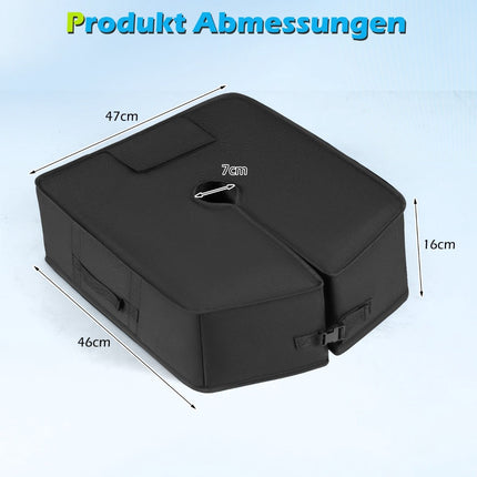 Befüllbarer 40kg Schirmständer, tragbarer Sandsackständer, Schwarz