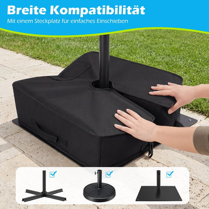 Befüllbarer 40kg Schirmständer, tragbarer Sandsackständer, Schwarz