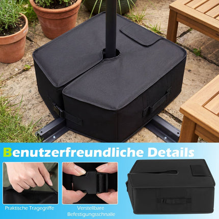 Befüllbarer 40kg Schirmständer, tragbarer Sandsackständer, Schwarz
