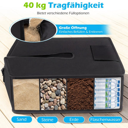 Befüllbarer 40kg Schirmständer, tragbarer Sandsackständer, Schwarz