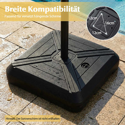 Befüllbarer Hochleistungs-Schirmständer mit Rollen, 81 cm quadratisch
