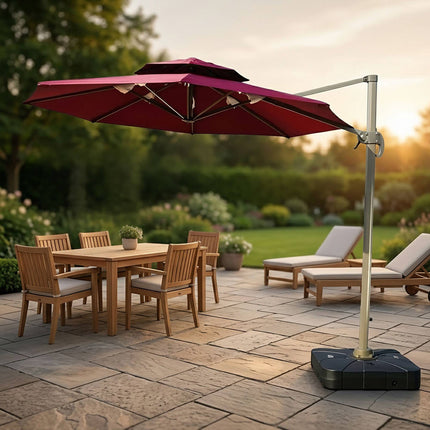 Fillable Parasol Base with Castors, Black, 85x85 cm