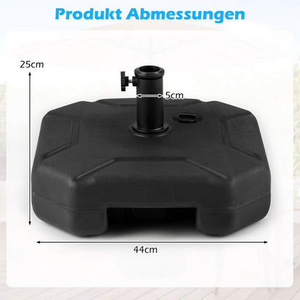 Fillable Umbrella Base, 17.5L Water or 30kg Sand, HDPE