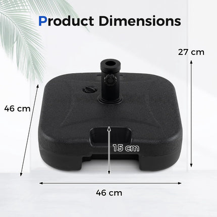 Fillable Umbrella Base 22L/25kg for 33-48mm Poles