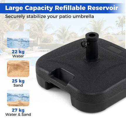 Fillable Umbrella Base 22L/25kg for 33-48mm Poles