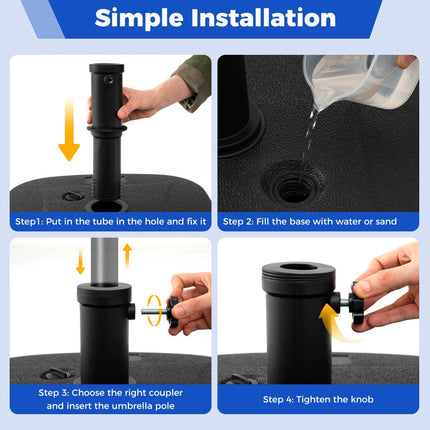 Fillable Umbrella Base 22L/25kg for 33-48mm Poles
