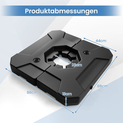 Befüllbarer Schirmständer, 2-teilig, HDPE, 89x89 cm, Schwarz
