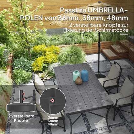 Befüllbarer Sonnenschirmständer, 30kg, Schwarz, HDPE, 36/38/48mm