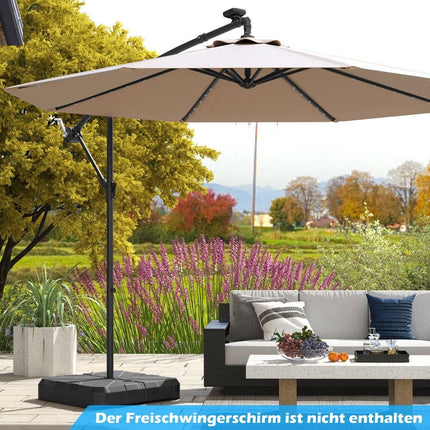 Befüllbarer Sonnenschirmständer, 45 l/60 kg, HDPE, passend für 38–48 mm Stangen