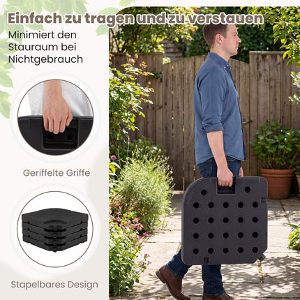 Plnitelný stojan na slunečník, 60L/68kg, černá, 50x50 cm, HDPE