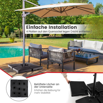 Fillable Umbrella Base, 80L Water or 108kg Sand Capacity