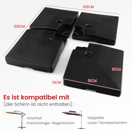 Fillable Umbrella Base, 80L Water or 108kg Sand Capacity