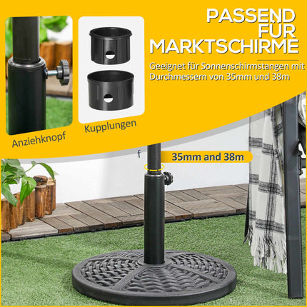 Fillable Umbrella Base, Rattan Style, Fits 38-48mm Poles